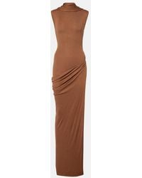 AYA MUSE - Nou Draped Silk-Blend Maxi Dress - Lyst