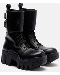 Balenciaga - Bulldozer 25 Leather Platform Combat Boots - Lyst