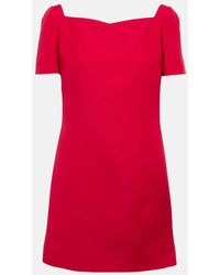 Valentino - Wool And Silk Crepe Couture Minidress - Lyst