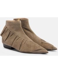 JW Anderson - Ruffled Suede Ankle Boots - Lyst