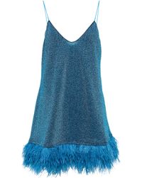 Robe en maille métallisée à découpes Synthétique Oséree en coloris Bleu Femme Robes Robes Oséree 
