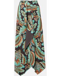 Etro - Floral Asymmetric Wrap Skirt - Lyst
