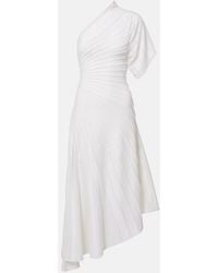 Alaïa - Asym Ray Virgin Wool Midi Dress - Lyst