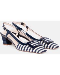 Roger Vivier - Belle Vivier 45 Canvas Slingback Pumps - Lyst