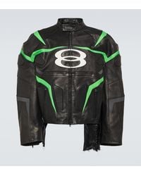Balenciaga - Logo Leather Jacket - Lyst