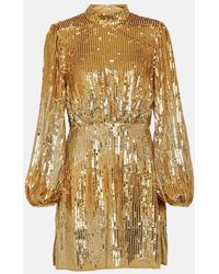 RIXO London - Samantha Sequined Minidress - Lyst