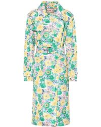 Plan C Trench a stampa floreale - Blu