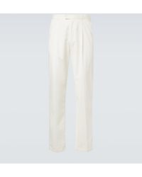 The Row - Belamy Cotton And Cashmere Straight Pants - Lyst