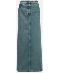 Prada - Denim Maxi Skirt - Lyst
