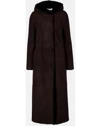 The Row - Anaya Hooded Shearling-Trimmed Suede Coat - Lyst