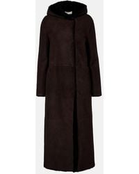 The Row - Anaya Hooded Shearling-Trimmed Suede Coat - Lyst
