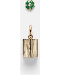 Yvonne Léon - Trefle And Le Cubo 9Kt And Enamel Single Earring And Pendant Set With Diamonds - Lyst