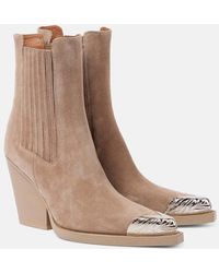 Paris Texas - Dallas 100 Embellished Suede Ankle Boots - Lyst