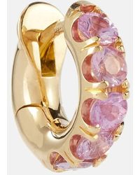Spinelli Kilcollin - Mini Macro Hoop 18kt Yellow Gold Single Earring With Pink Sapphires - Lyst