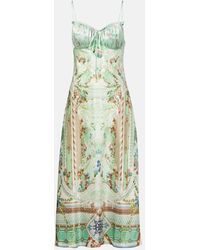 CAMILLA - Robe Midi Imprimee En Soie - Lyst