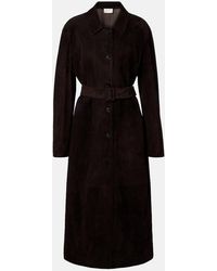 The Row - Kendra Suede Coat Chestnut - Lyst