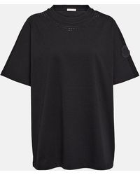 Moncler - T-shirt in cotone decorata con cristalli - Lyst