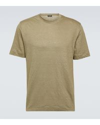 ZEGNA - Linen Jersey T-shirt - Lyst