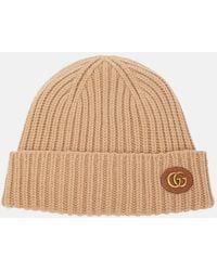 Gucci - Wool Cashmere Hat With Double G - Lyst