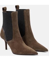 Brunello Cucinelli - 60mm Suede Ankle Boots - Lyst