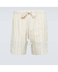 Wales Bonner - Cassette Striped Linen And Cotton Shorts - Lyst