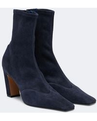 KHAITE - Nevada Suede Ankle Boots - Lyst