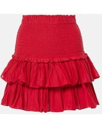 Isabel Marant - Naomi Cotton-Blend Tiered Miniskirt - Lyst