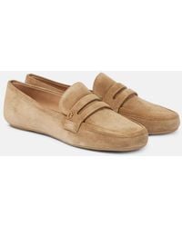 Gianvito Rossi - Giorgia Suede Penny Loafers - Lyst