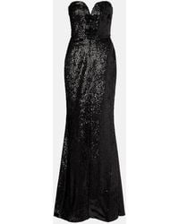 Elie Saab - Sequined Strapless Silk-Blend Gown - Lyst