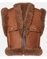Chloé - Shearling-Trimmed Leather Vest - Lyst