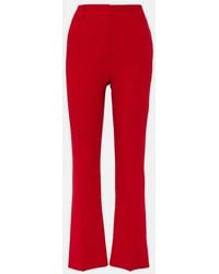Valentino - Cady Couture Silk Straight Pants - Lyst