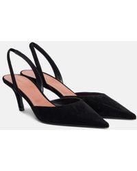 AMINA MUADDI - Sofia 60 Suede Slingback Pumps - Lyst