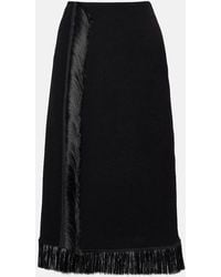 Jil Sander - Falda Midi Con Flecos - Lyst