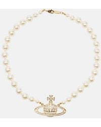 Vivienne Westwood - Choker Bas Relief Orb Con Perle Bijoux - Lyst