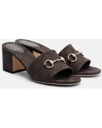 Gucci - Horsebit Gg Canvas Mules - Lyst
