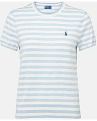 Polo Ralph Lauren - Striped Ribbed-Knit Cotton-Blend T-Shirt - Lyst