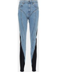 Mugler - Spiral Paneled Skinny Jeans - Lyst
