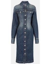 Sportmax - Fiorito Denim Midi Dress - Lyst