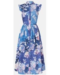 Erdem - Flared Floral Midi Dress - Lyst
