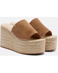 Gianvito Rossi - Suede Espadrille Wedges - Lyst