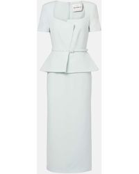 Roland Mouret - Vestido Midi De Lana Y Seda - Lyst