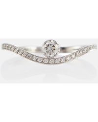 Sophie Bille Brahe Ring Grace Diamant Blanc aus 18kt Weissgold und Diamanten - Weiß