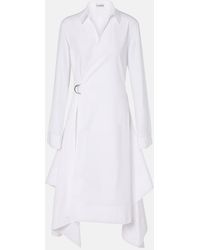 Loewe - Draped Cotton Wrap Dress - Lyst