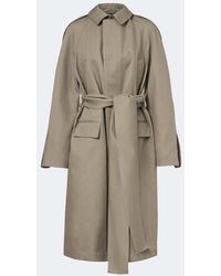 Victoria Beckham - Belted Cotton Gabardine Coat - Lyst