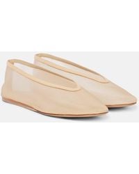 Le Monde Beryl - Luna Leather-Trimmed Mesh Ballet Flats - Lyst