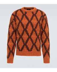 Alanui Pullover aus einem Alpakawollgemisch in Orange für Herren Herren Bekleidung Pullover und Strickware V-Ausschnitt Pullover 