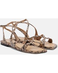 Jimmy Choo - Ayla Snake-Effect Leather Sandals - Lyst