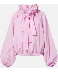 Patou - Iconic Bow-Detail Ruffled Cotton Blouse - Lyst