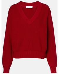 Victoria Beckham - Ribbed-Knit Cotton And Silk-Blend Sweater - Lyst