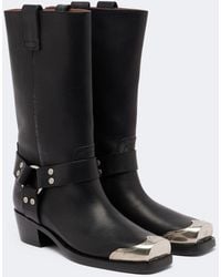 Paris Texas - Roxy Embellished Leather Biker Boots - Lyst